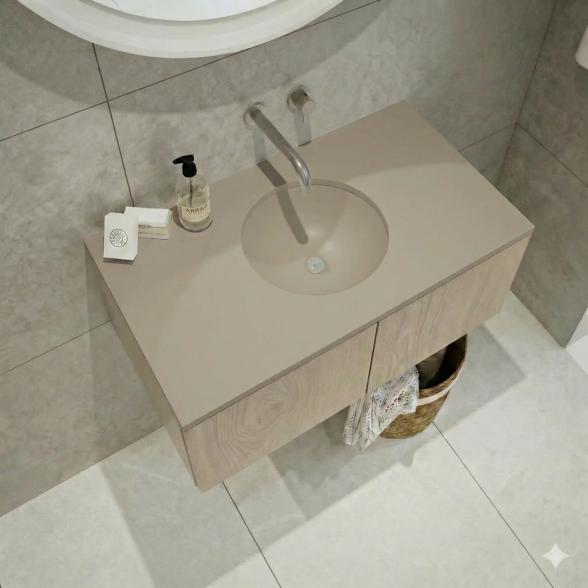Encimera con lavabo Round integrado - Vista 2